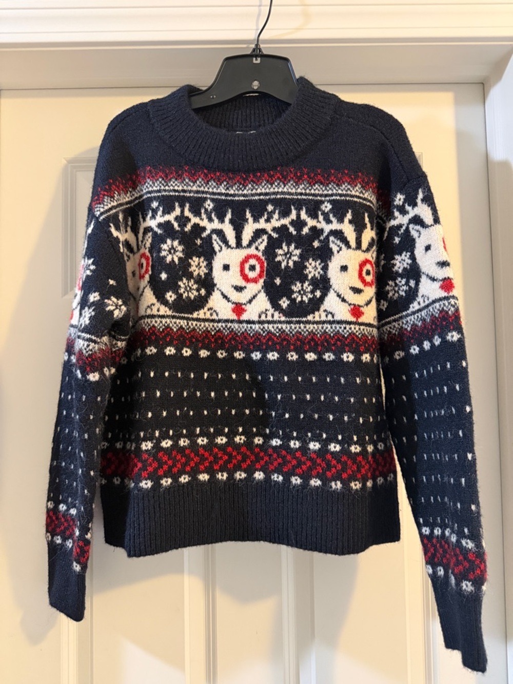 Universal Thread Navy Holiday Reindeer Crewneck Sweater